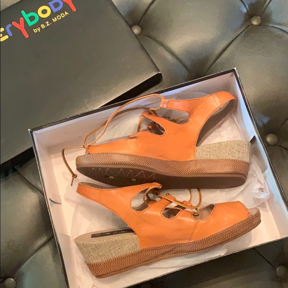 Everybody leather sandals.